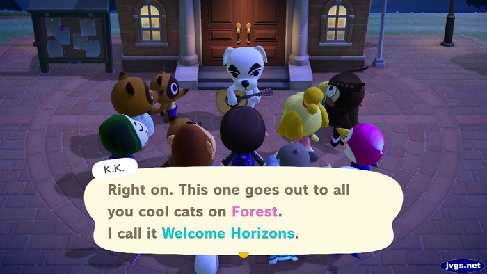 K.K.: Right on. This one goes out to all you cool cats on Forest. I call it Welcome Horizons.