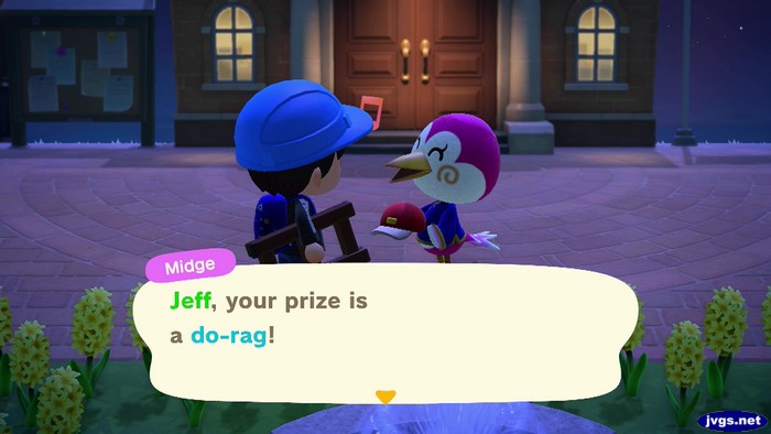 Midge: Jeff, your prize is a do-rag!