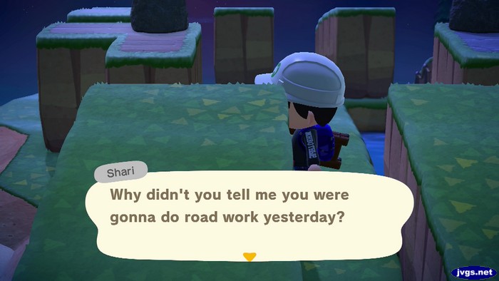 Shari: Why didn't you tell me you were gonna do road work yesterday?