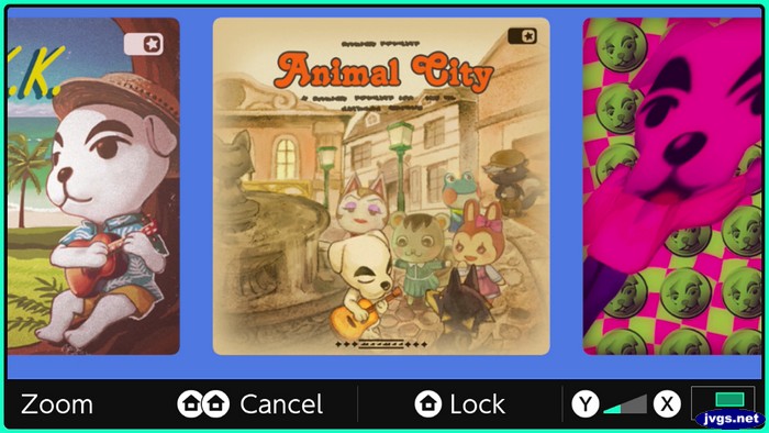 The Animal City album cover in Animal Crossing: New Horizons.