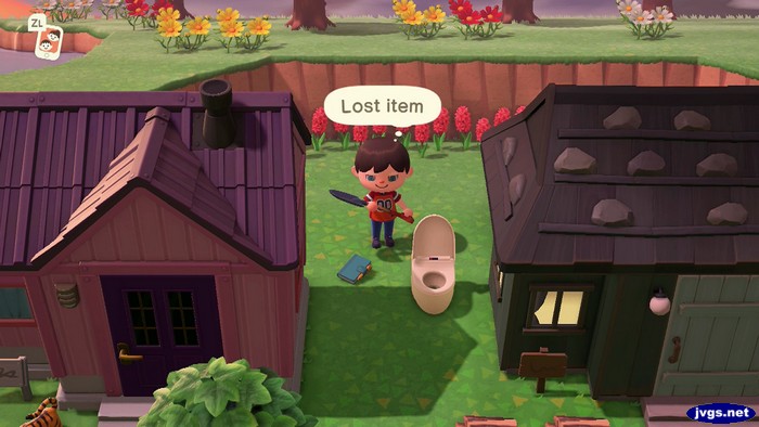 Jeff finds a lost book next to a toilet.