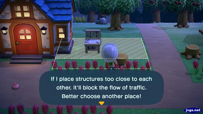 If I place structures too close to each other, it'll block the flow of traffic. Better choose another place!