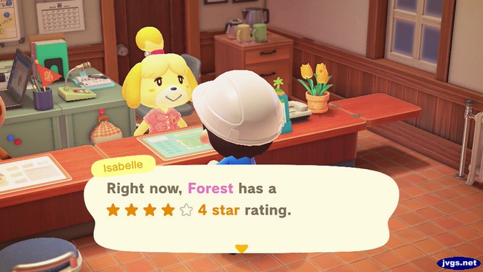 Isabelle: Right now, Forest has a 4 star rating.