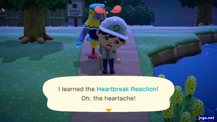 I learned the heartbreak reaction! Oh, the heartache!