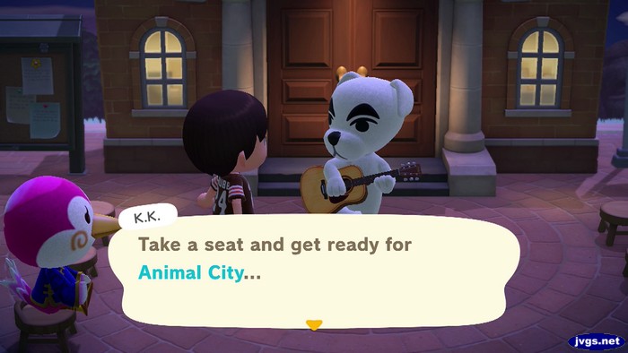 K.K.: Take a seat and get ready for Animal City...