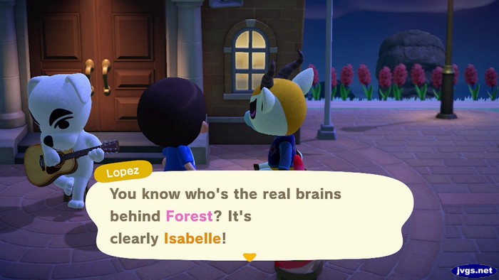 Lopez: You know who's the real brains behind Forest? It's clearly Isabelle!