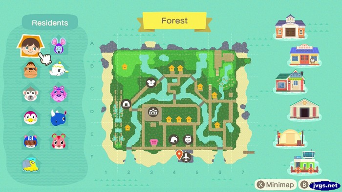 The Forest town map as of May 20, 2020.