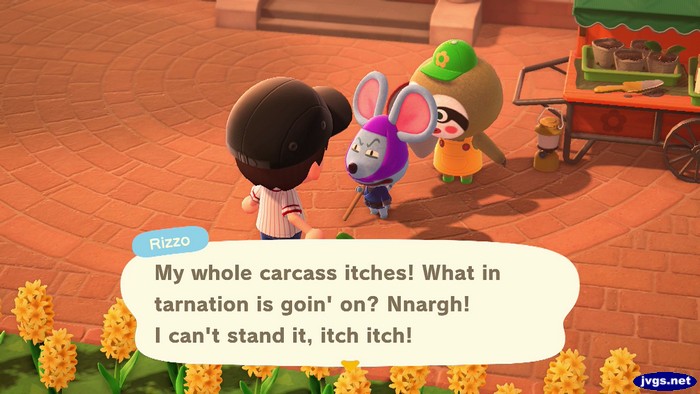 Rizzo: My whole carcass itches! What in tarnation is goin' on? Nnargh! I can't stand it, itch itch!