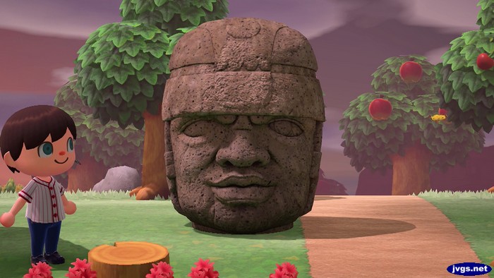 The rock-head statue in Animal Crossing: New Horizons.