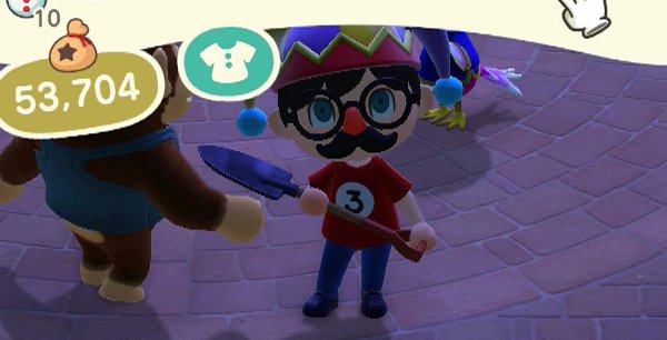 The stache & glasses in Animal Crossing: New Horizons.