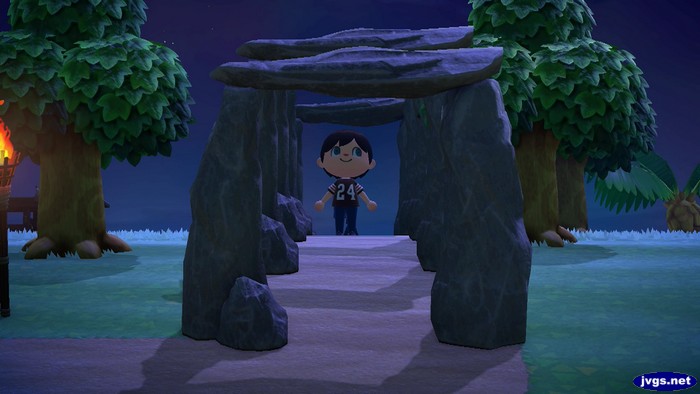 My new stone arches in Animal Crossing: New Horizons.