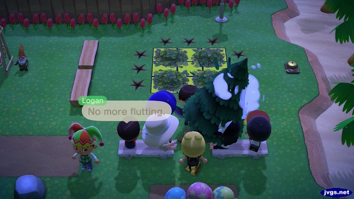 A tree falls on Timo in Animal Crossing: New Horizons.