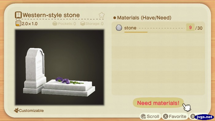 The western-style stone in Animal Crossing: New Horizons.