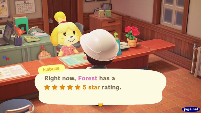 Isabelle: Right now, Forest has a 5 star rating.