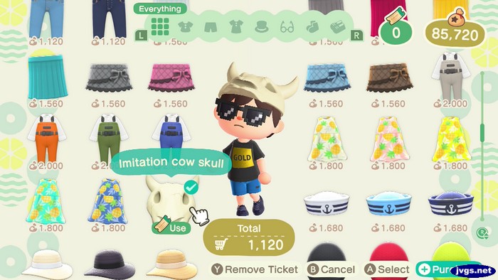 The imitation cow skull in Animal Crossing: New Horizons.