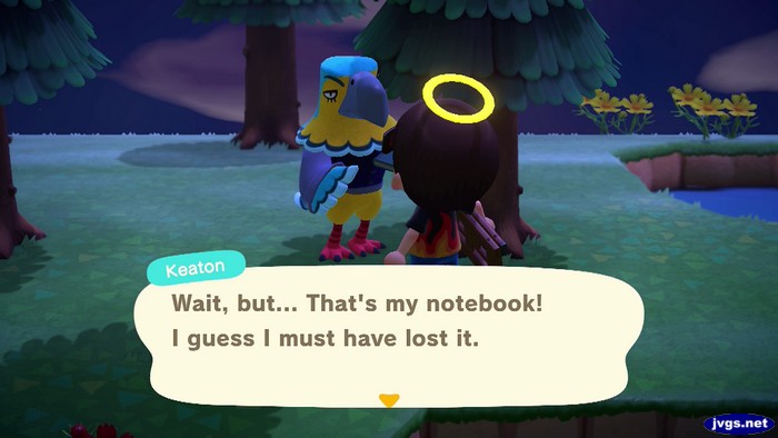 Keaton: Wait, but... That's my notebook! I guess I must have lost it.