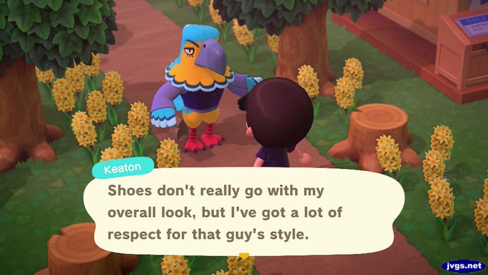 Keaton: Shoes don't really go with my overall look, but I've got a lot of respect for that guy's style.