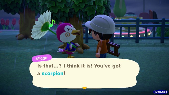 Midge: Is that...? I think it is! You've got a scorpion!