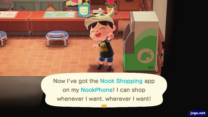 Now I've got the Nook Shopping app on my NookPhone! I can shop whenever I want, wherever I want!