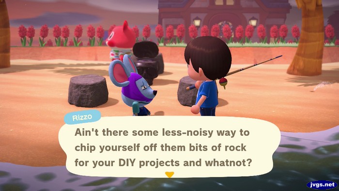 Rizzo: Ain't there some less-noisy way to chip yourself off them bits of rock for your DIY projects and whatnot?