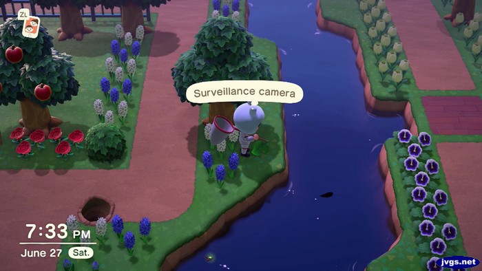 Jeff spies a surveillance camera that fell out of a tree.