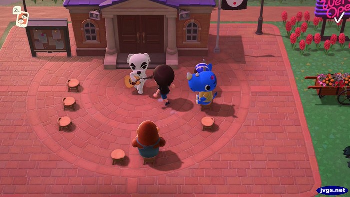 Agent S, Hornsby, and Louie sit before K.K. Slider's show.