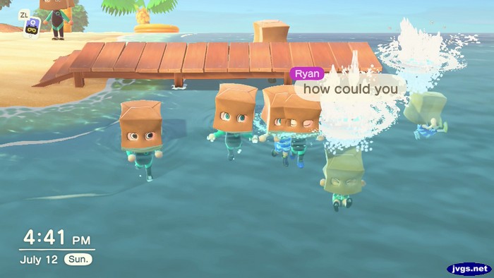 A bunch of bagheads diving into the ocean.