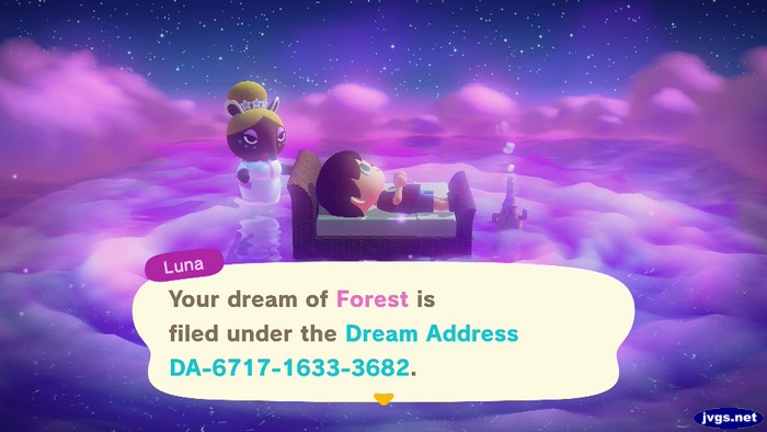 Luna: Your dream of Forest is filed under the Dream Address DA-6717-1633-3682.
