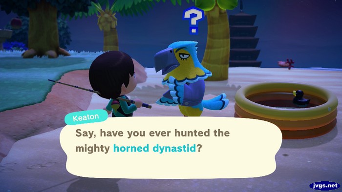 Keaton: Say, have you ever hunted the mighty horned dynastid?