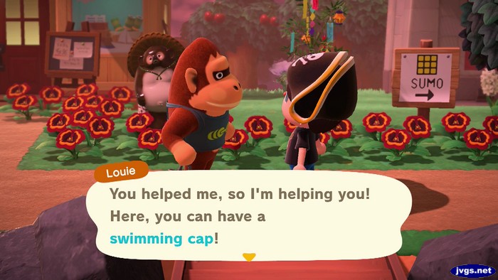 Louie: You helped me, so I'm helping you! here, you can have a swimming camp!