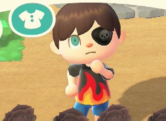 The pirate eye patch in Animal Crossing: New Horizons.