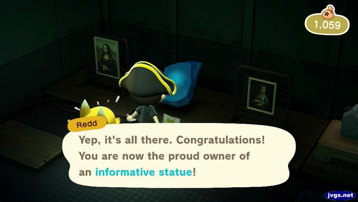 Redd: Yep, it's all there. Congratulations! You are now the proud owner of an informative statue!