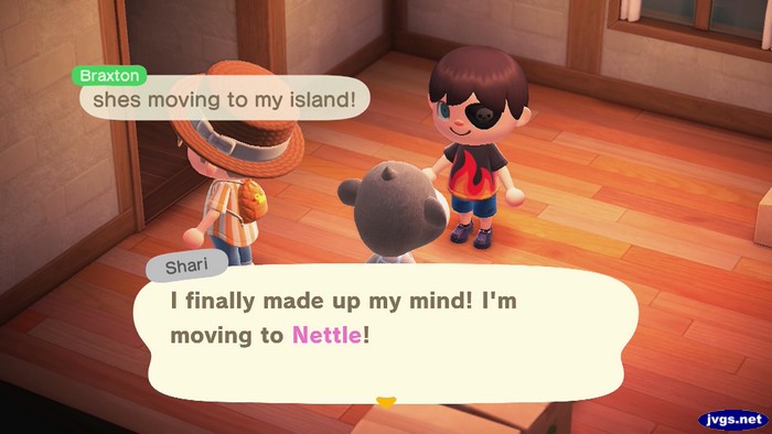 Shari: I finally made up my mind! I'm moving to nettle!