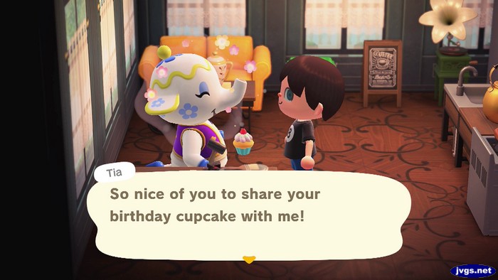 Tia: So nice of you to share your birthday cupcake with me!