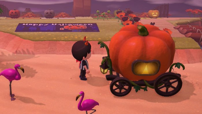 The spooky carriage in Animal Crossing: New Horizons.