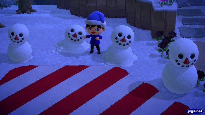 My first four snowboys in Animal Crossing: New Horizons.
