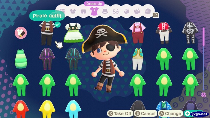 Jeff tries on his new pirate outfit from Gullivarrr.