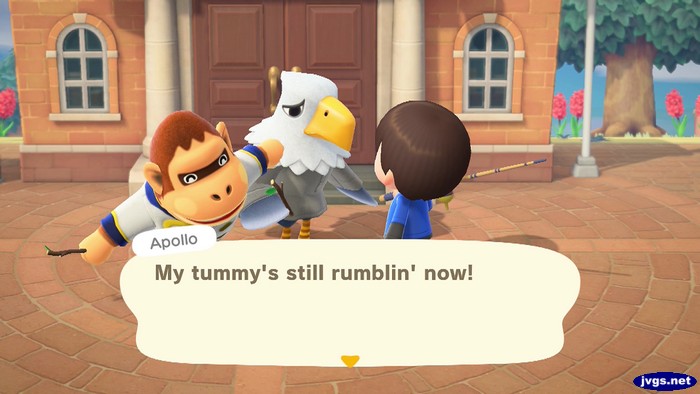 Apollo: My tummy's still rumblin' now!