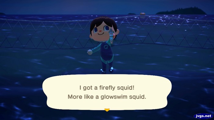 I got a firefly squid! More like a glowswim squid.