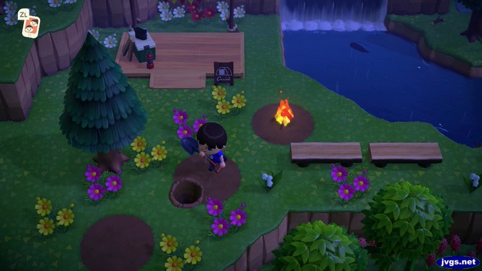 The campsite's new location.