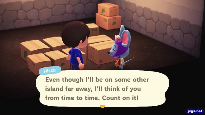 Rizzo: Even though I'll be on some other island far away, I'll think of you from time to time. Count on it!