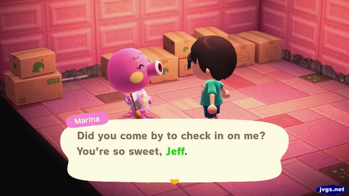 Marina: Did you come by to check in on me? You're so sweet, Jeff.
