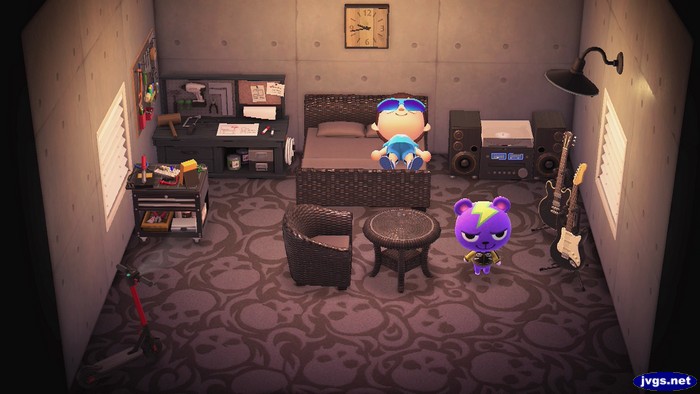 The inside of Static's house in Animal Crossing: New Horizons (ACNH).