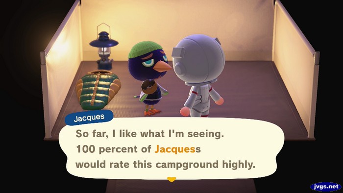 Jacques: So far, I like what I'm seeing. 100 percent of Jacquess would rate this campground highly.