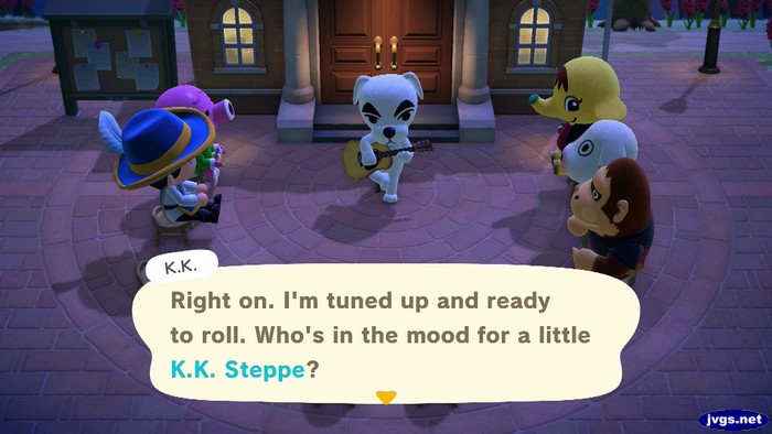 K.K. Right on. I'm tuned up and ready to roll. Who's in the mood for a little K.K. Steppe?