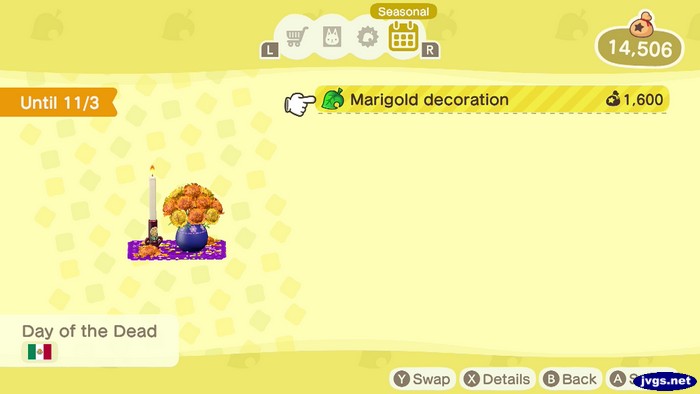 Marigold decoration: 1,600 bells.