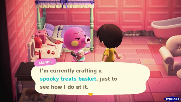 Marina: I'm currently crafting a spooky treats basket, just to see how I do at it.