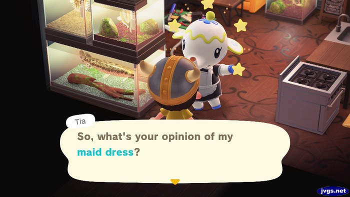 Tia: So, what's your opinion of my maid dress?