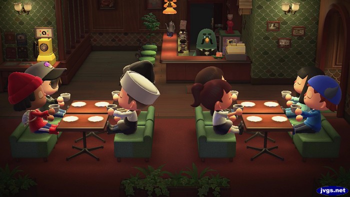 Enjoying eight cups of coffee at the Roost.