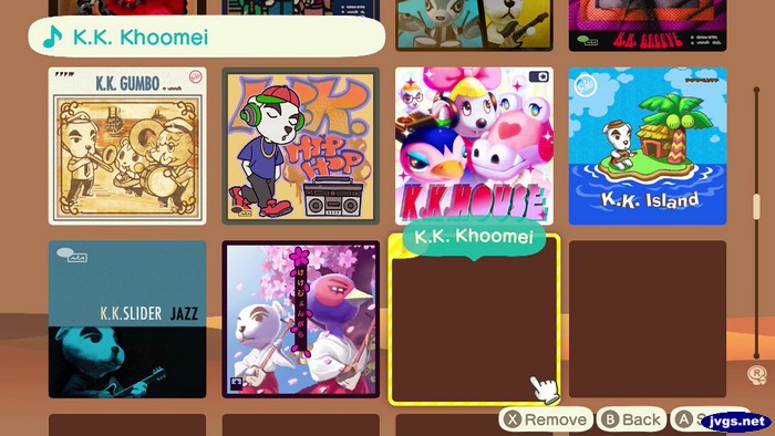 The album screen apparently stopped loading at K.K. Khoomei.